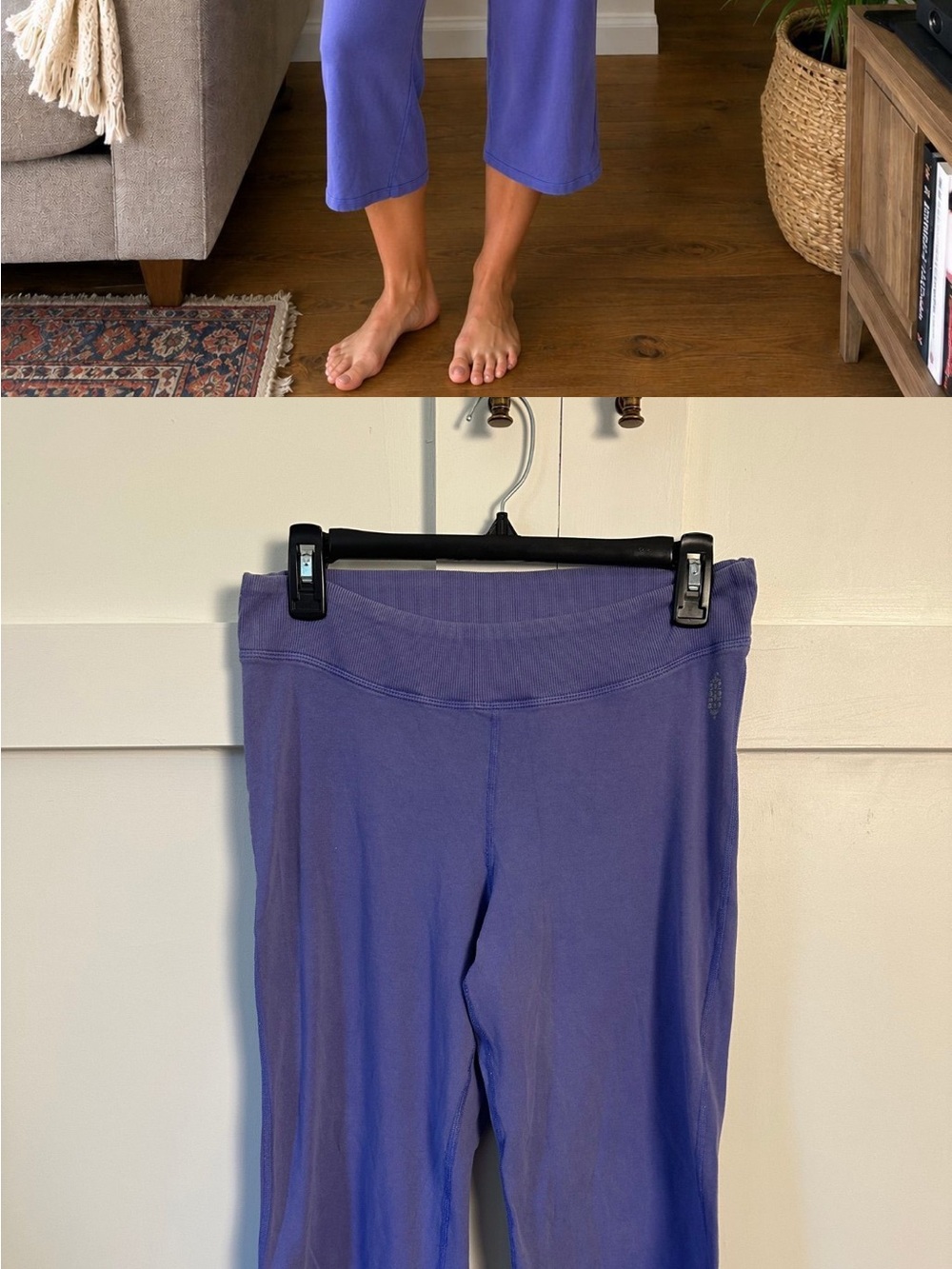 Free People Lavender/Purple Cropped Wide-Leg Pants